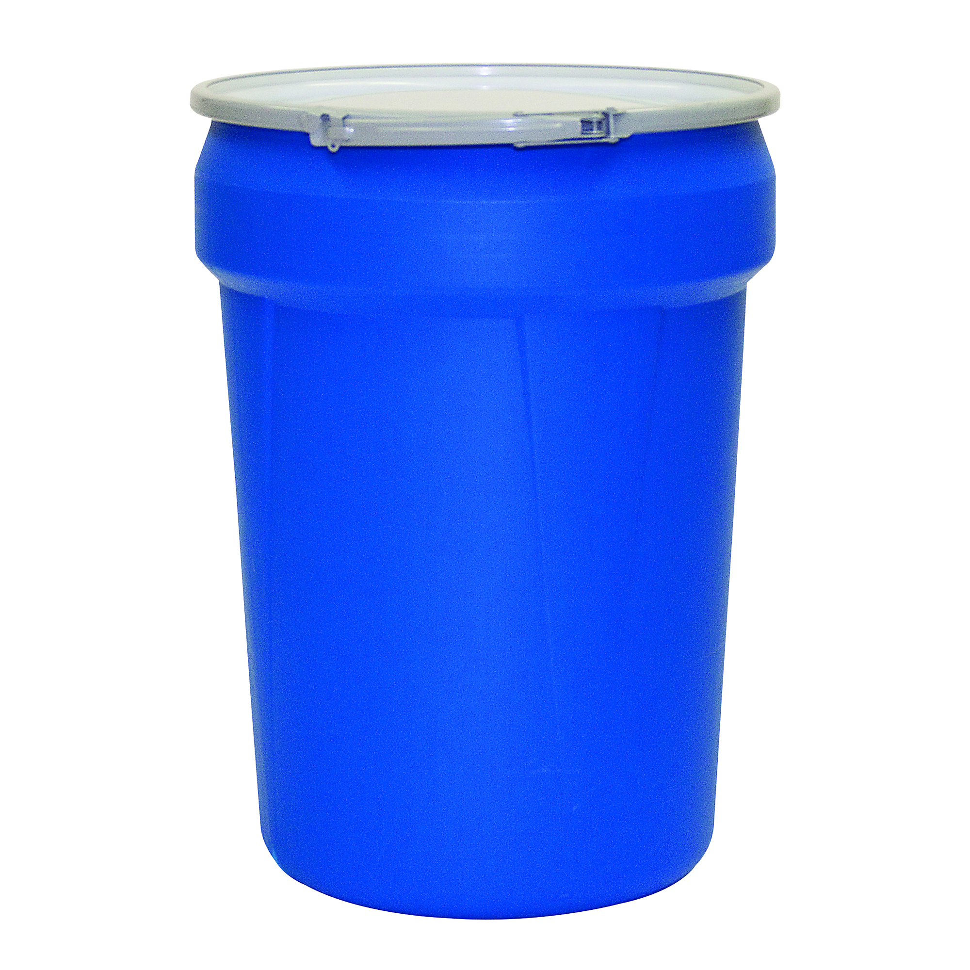 Eagle Open Head Plastic Drum — 30 Gallon, Metal Lever-Lock, 2 Bung Holes, Blue, Model# 1601MBBG2